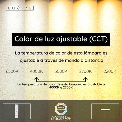 Lucide ELLY - Lámpara de techo - LED Regul. - CCT - 1x36W 2700K/4000K - Ópalo | Essential - USP